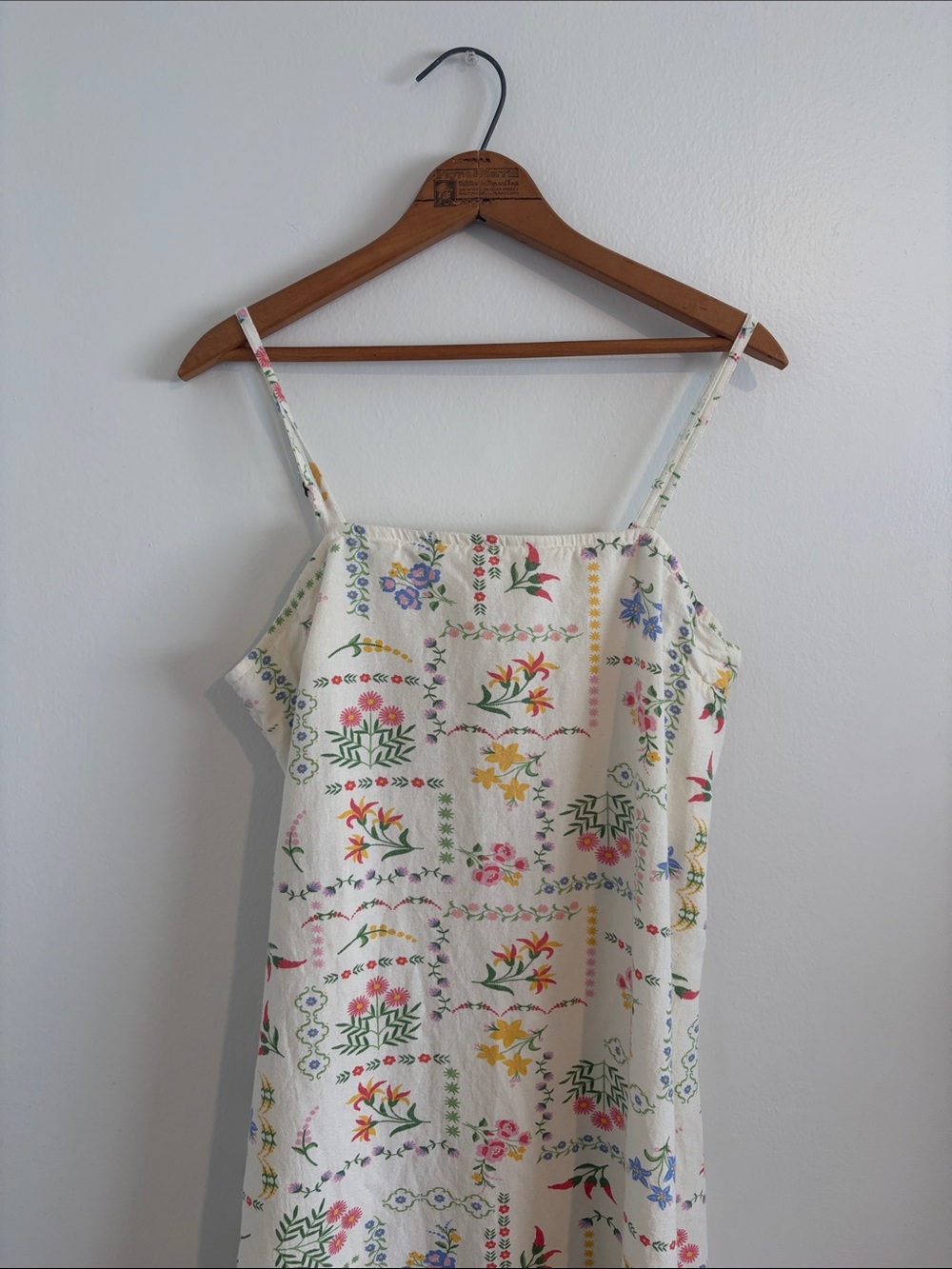 Cream Floral Square-Neck Slip Dress - Picture 2 of 6